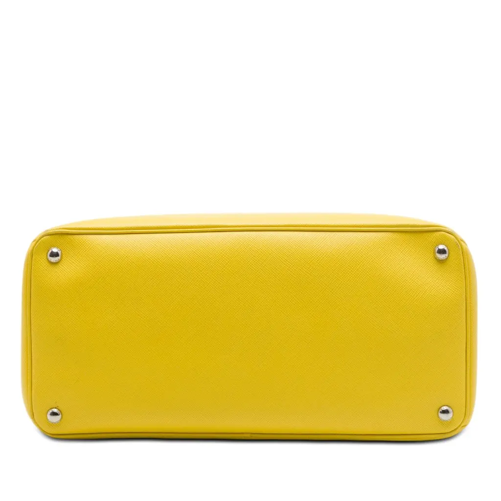 Prada Saffiano Cuir Double Tote Yellow Leather Very good - Inside View