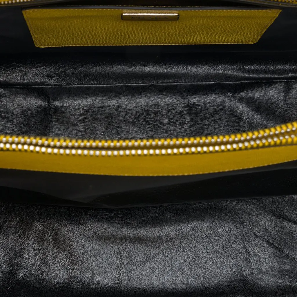 Prada Saffiano Cuir Double Tote Yellow Leather Very good - Model View