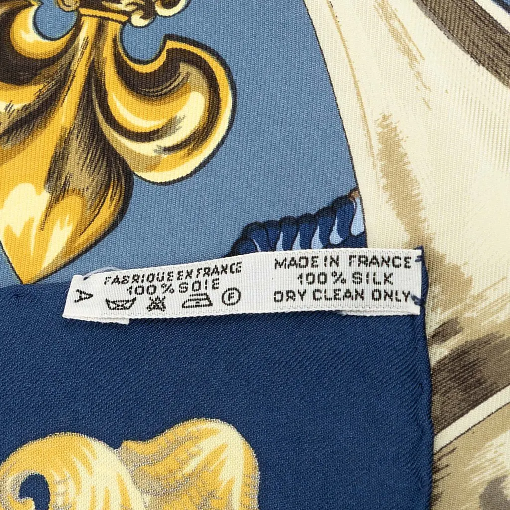 Hermès Lvdovicvs Magnvs Silk Scarf 90 Blue Silk Very good - Box View