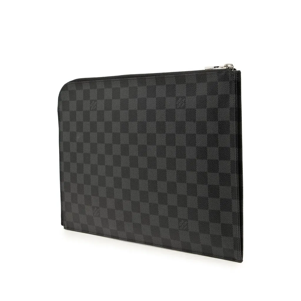 Louis Vuitton Damier Graphite Pochette Jour GM Black Canvas Very good - Back View