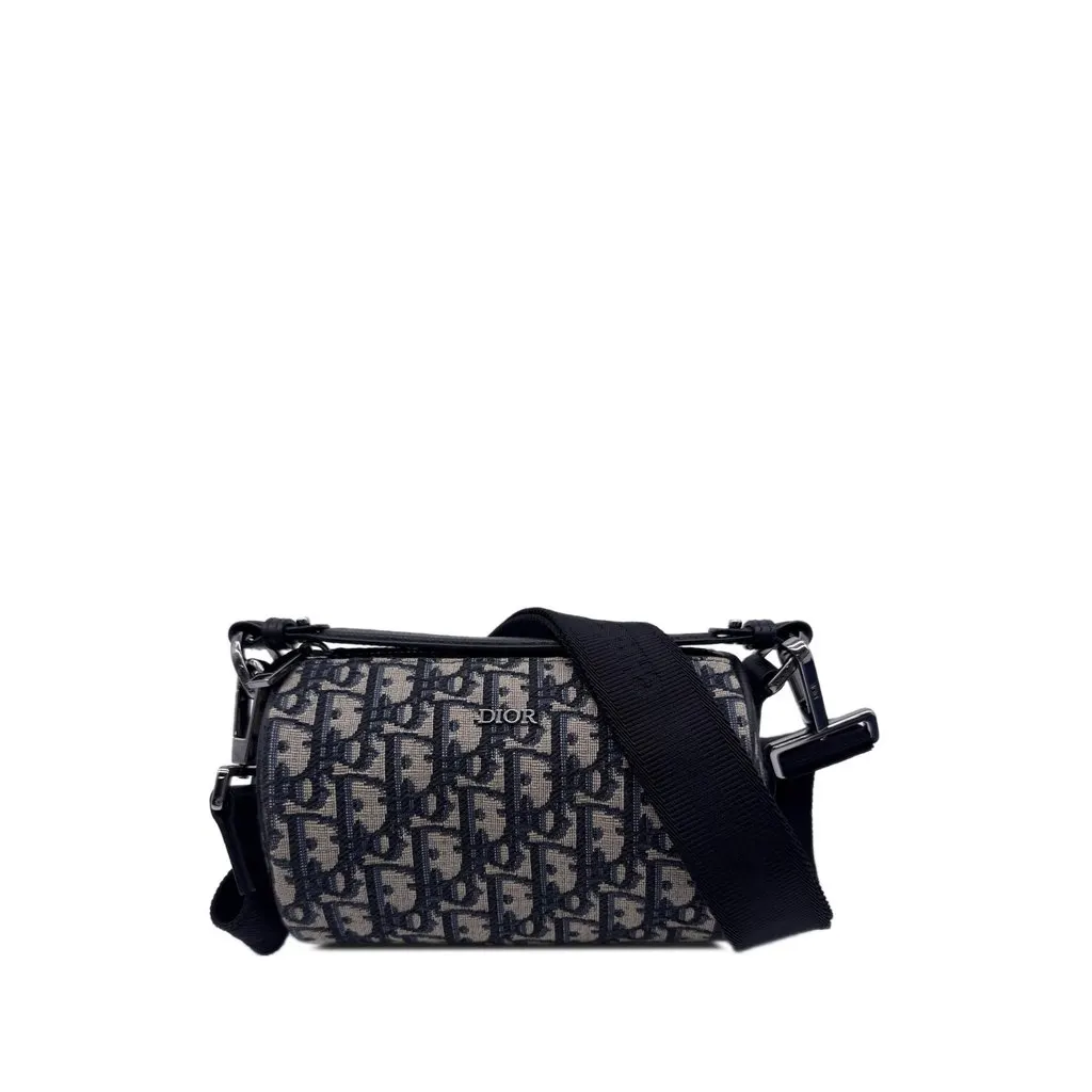 Dior Mini Oblique Canvas Roller Messenger Bag Blue Canvas Very good - Front View