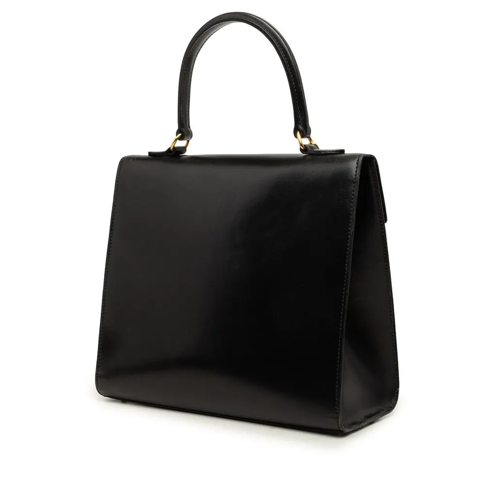 Celine Leather Toggle Clasp Top Handle Bag Black Leather Very good - Back View