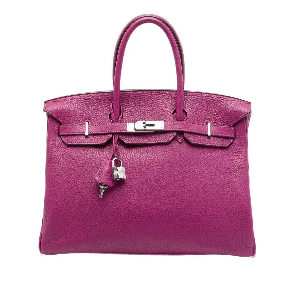 Hermès Togo Birkin Retourne 35 Purple Leather Very good - Front View