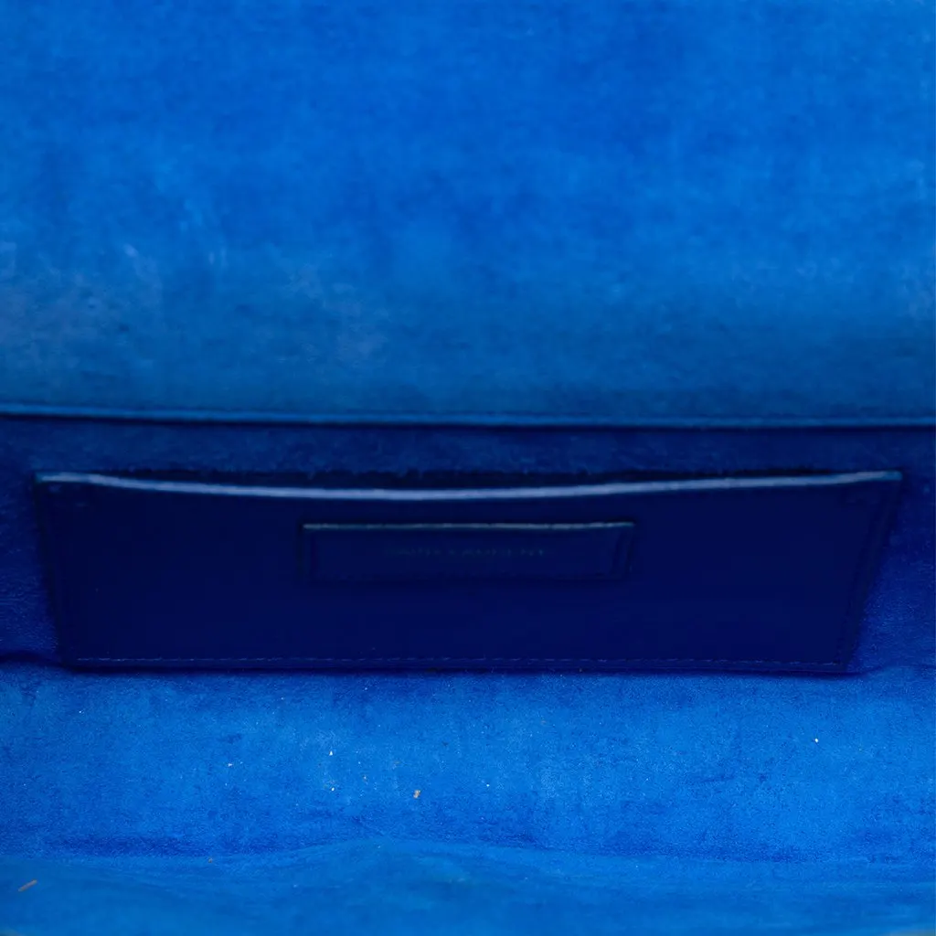 Saint Laurent Grain De Poudre Monogram Cassandre Clutch Blue Leather Very good - Model View