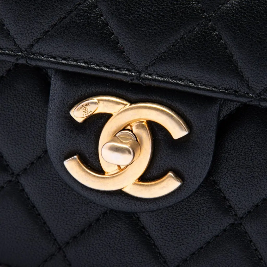 Chanel Small Quilted Lambskin Chic Pearls Flap Black Leather Very good - Box View