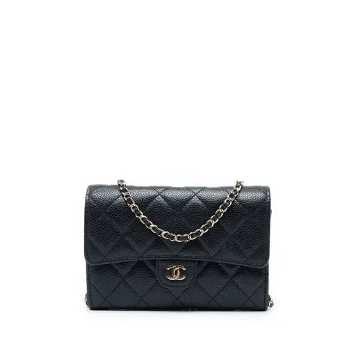 Chanel Mini Classic Caviar Flap Wallet on Chain