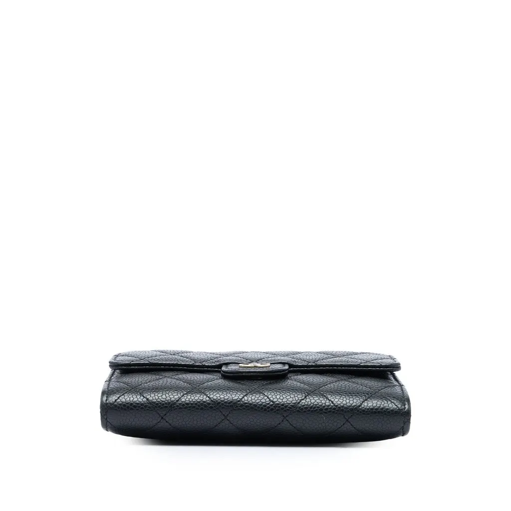 Chanel Mini Classic Caviar Flap Wallet on Chain Black Leather Very good - Inside View