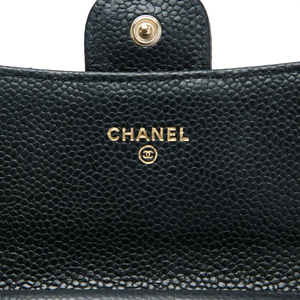 Chanel Mini Classic Caviar Flap Wallet on Chain Black Leather Very good - Box View