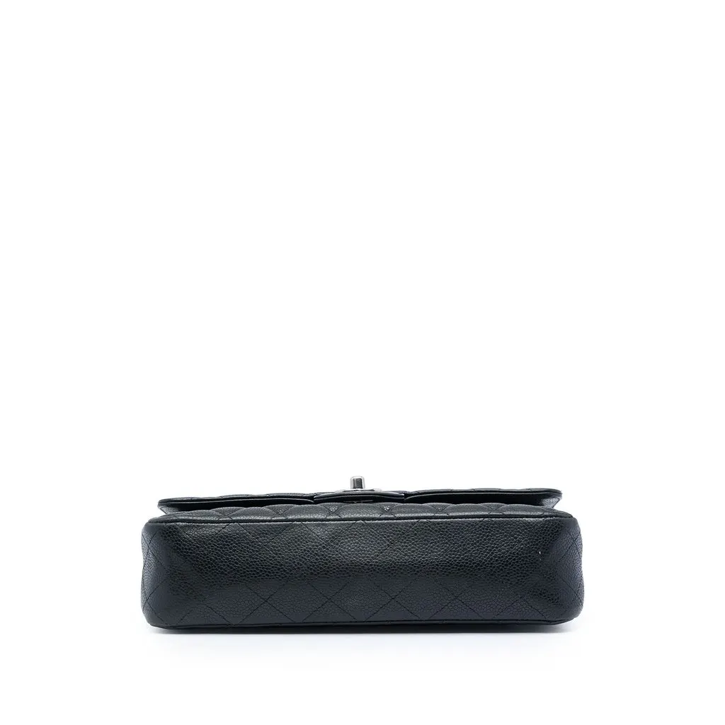 Chanel Medium Classic Caviar Double Flap Black Leather Very good - Inside View