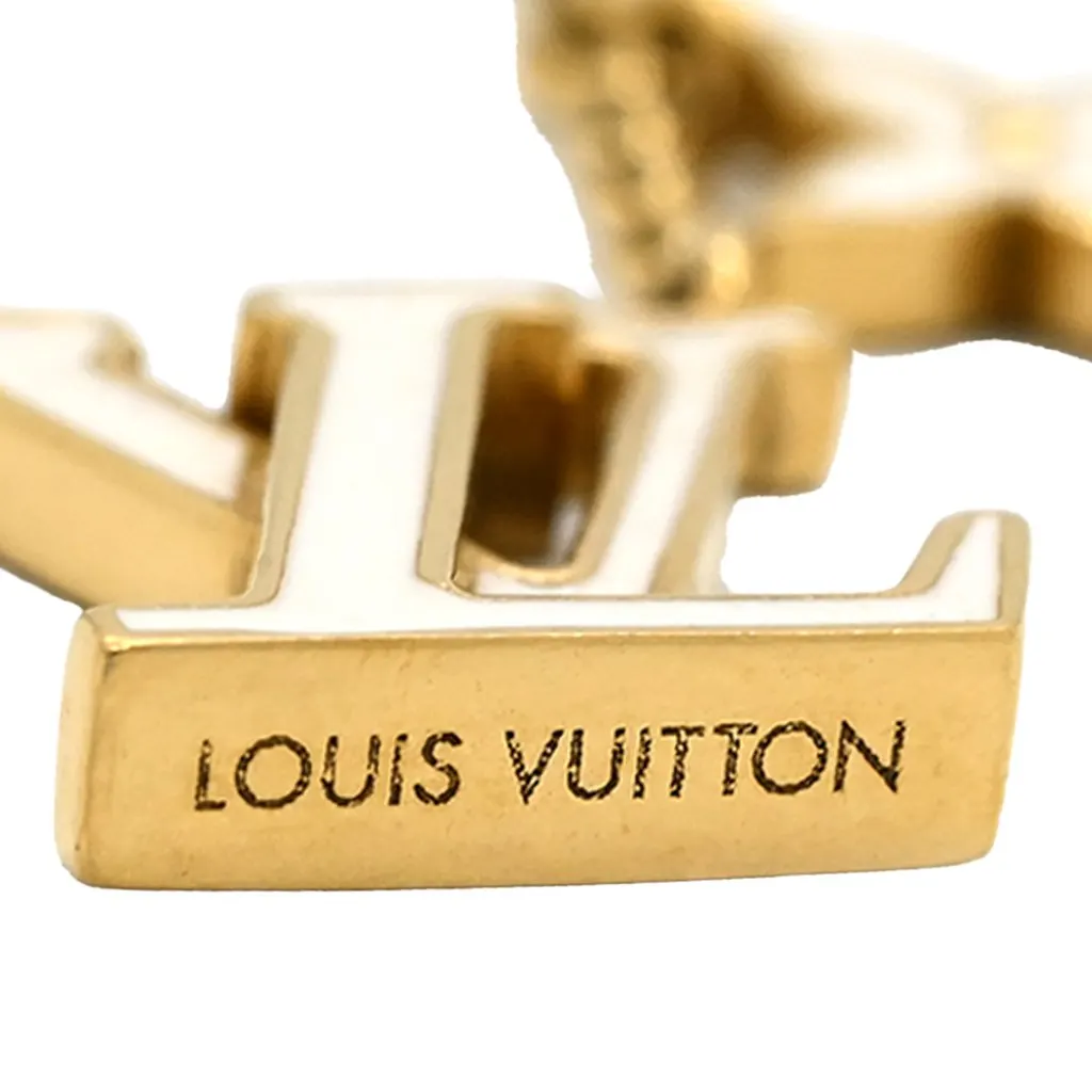 Louis Vuitton Gold Plated LV Iconic Enamel Pendant Necklace Gold Metal Very good - Inside View