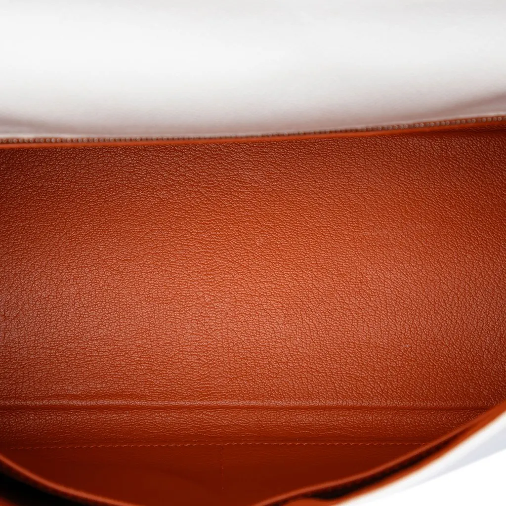 Hermès Bicolor Epsom Kelly II Retourne 32 White Leather Good - Model View