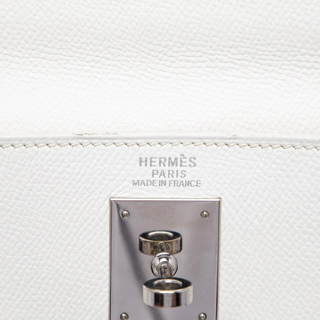 Hermès Bicolor Epsom Kelly II Retourne 32 White Leather Good - Box View