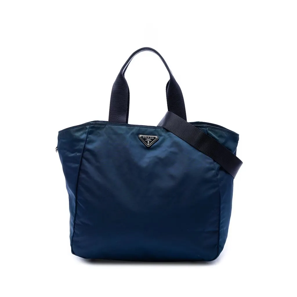 Prada Tessuto Satchel Blue Polyamide Very good - Front View
