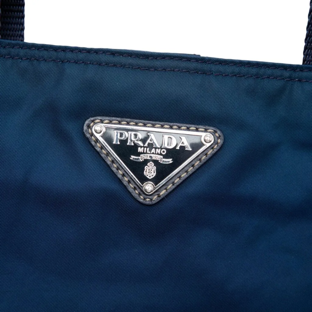 Prada Tessuto Satchel Blue Polyamide Very good - Box View