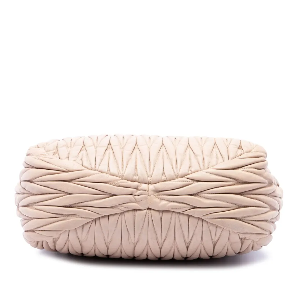 Miu Miu Matelasse Nappa Convertible Tote Beige Leather Very good - Inside View