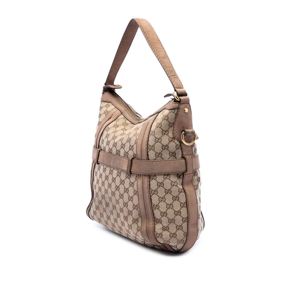 Gucci Medium GG Canvas Running Satchel Beige Very good - Back View