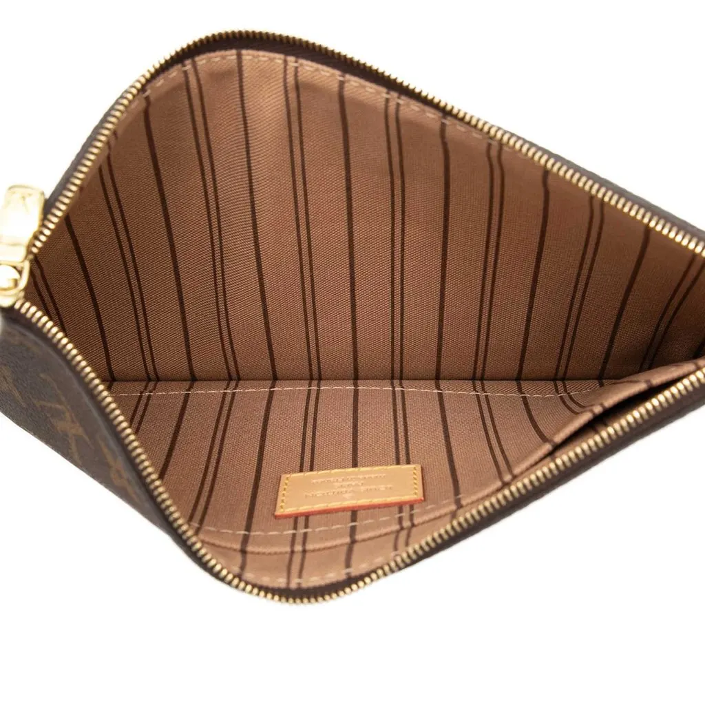 Louis Vuitton Monogram Neverfull MM Pouch Brown Canvas Very good - Model View
