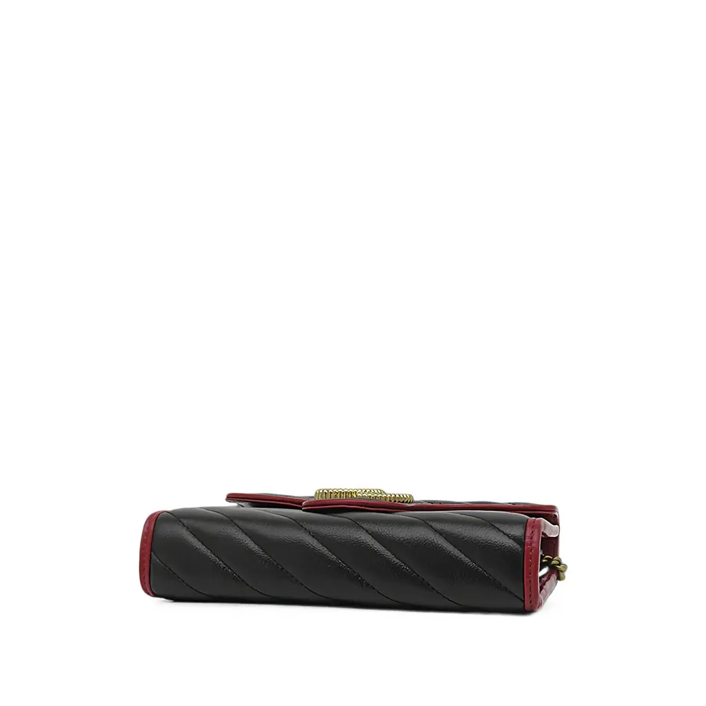 Gucci GG Marmont Matelasse Calfskin Torchon Wallet On Chain Black Leather Very good - Inside View