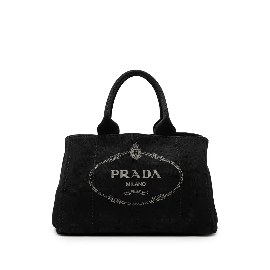 Prada Canvas Canapa Logo Tote Black Canvas Very good - Front View