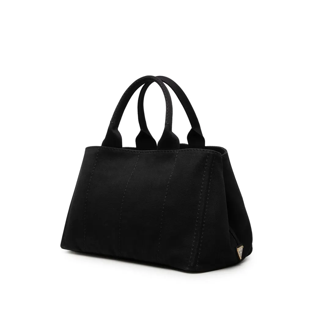 Prada Canvas Canapa Logo Tote Black Canvas Very good - Back View