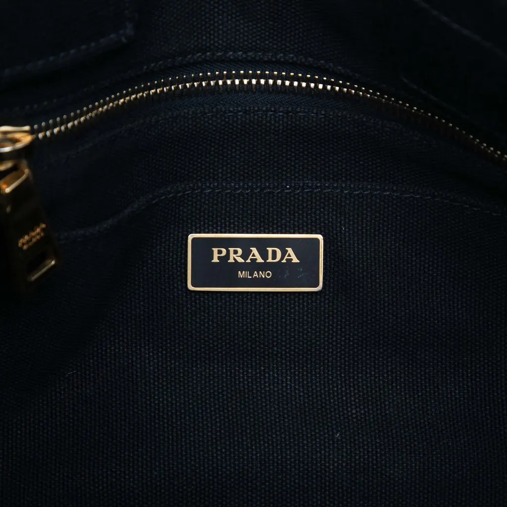 Prada Canvas Canapa Logo Tote Black Canvas Very good - Box View