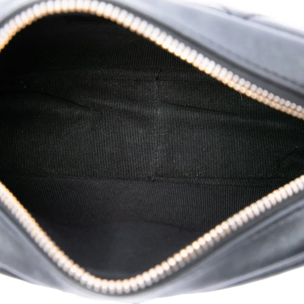 Chanel Small Quilted Lambskin Buckle Camera Bag Black Leather Very good - Model View