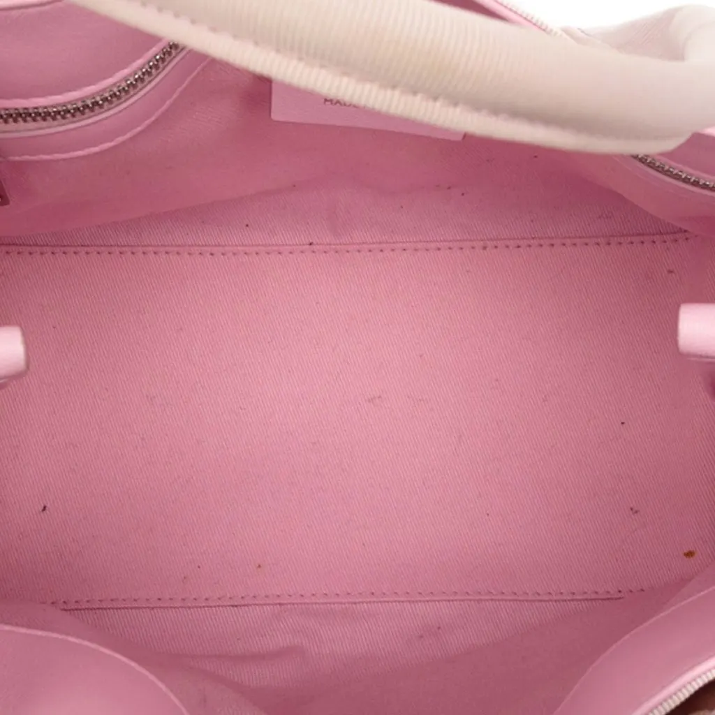 Salvatore Ferragamo Small Canvas Signature Tote Pink Very good - Model View