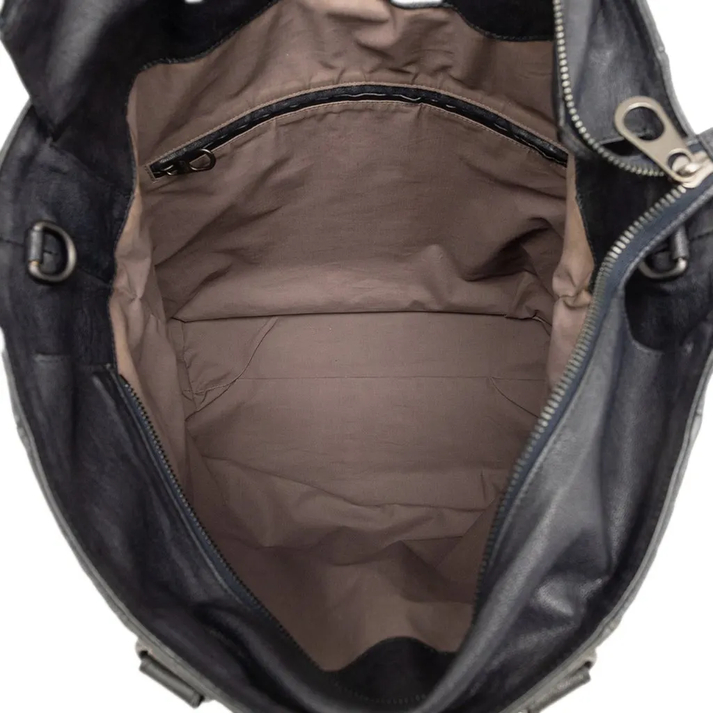 Bottega Veneta Tricolor Nappa Intrecciato Convertible Tote Black Leather Very good - Model View