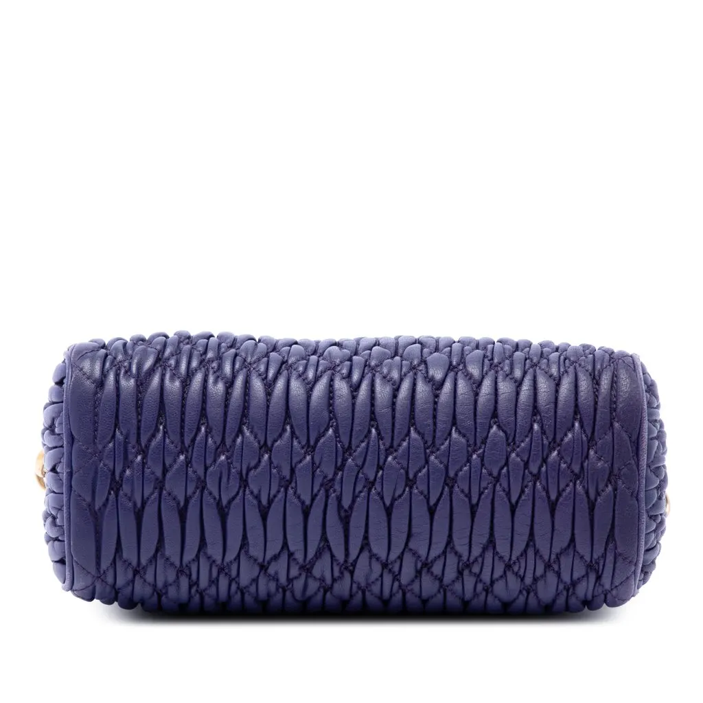 Miu Miu Matelasse Nappa Crystal Charm Shoulder Bag Purple Leather Very good - Inside View