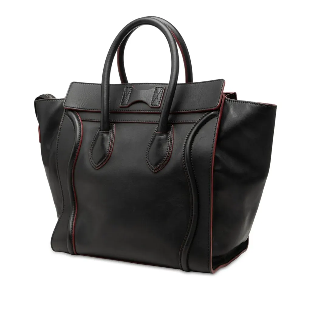 Celine Mini Calfskin Luggage Tote Black Leather Very good - Back View