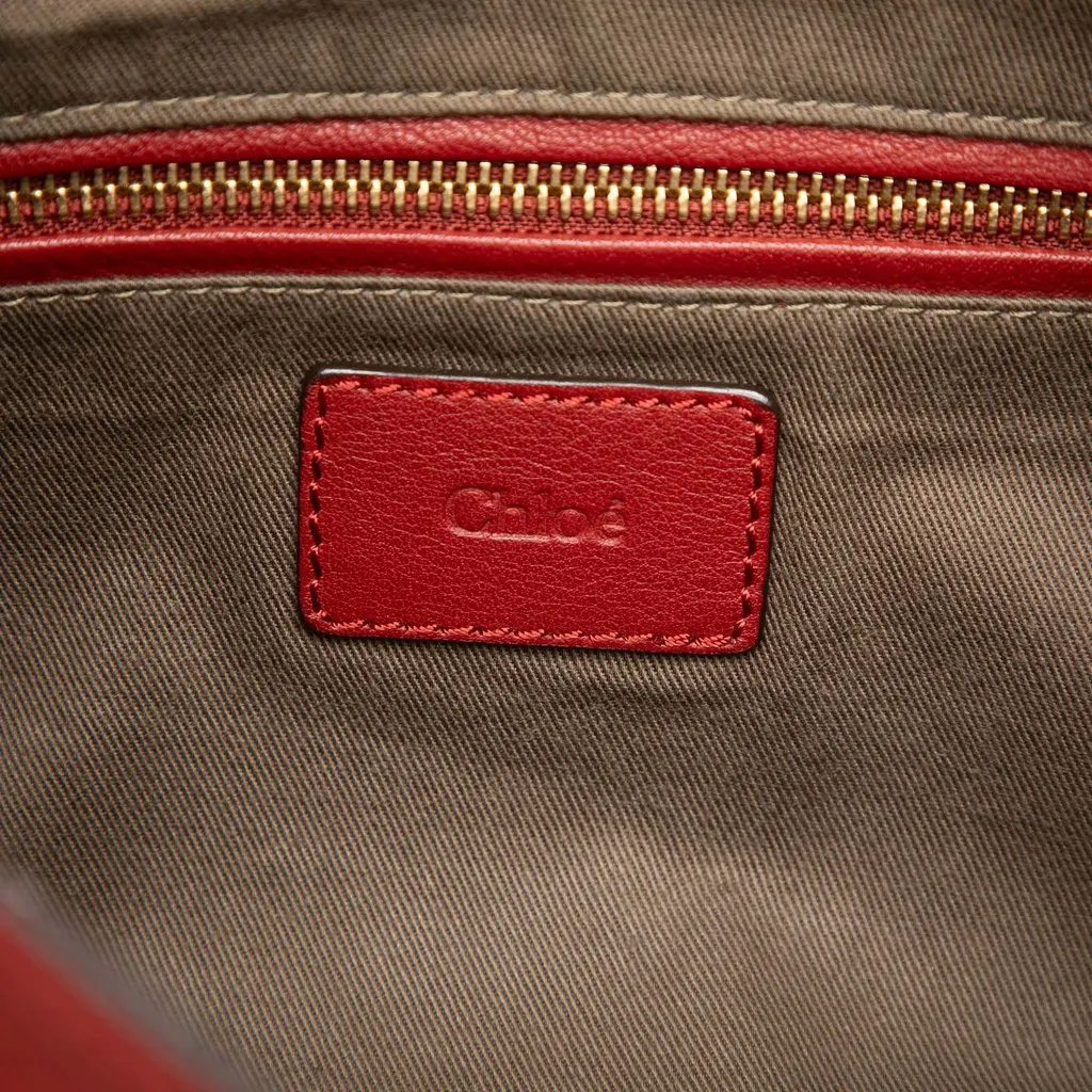 Chloé Medium Grained Calfskin Marcie Saddle Crossbody Red Leather Good - Box View