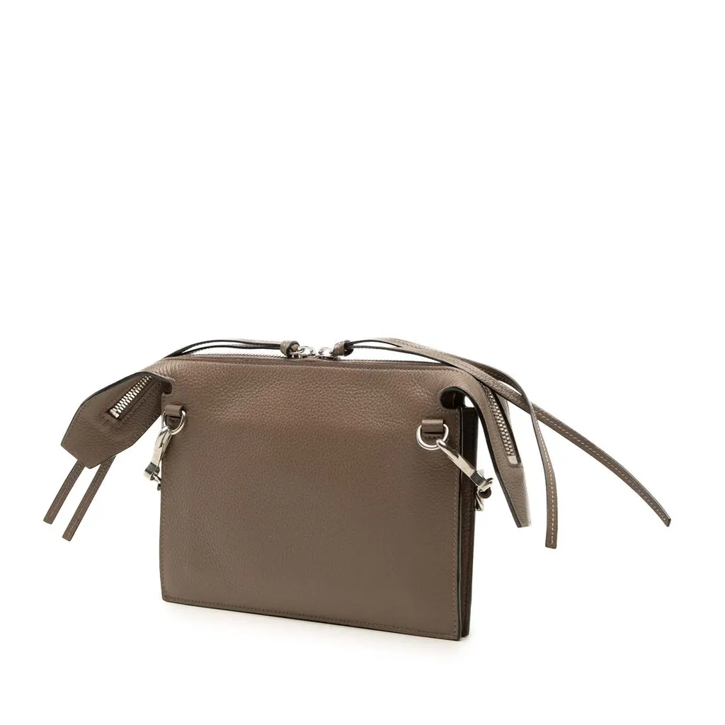 Balenciaga Pebbled Leather Neo Classic City Pouch Crossbody Brown Leather Very good - Back View
