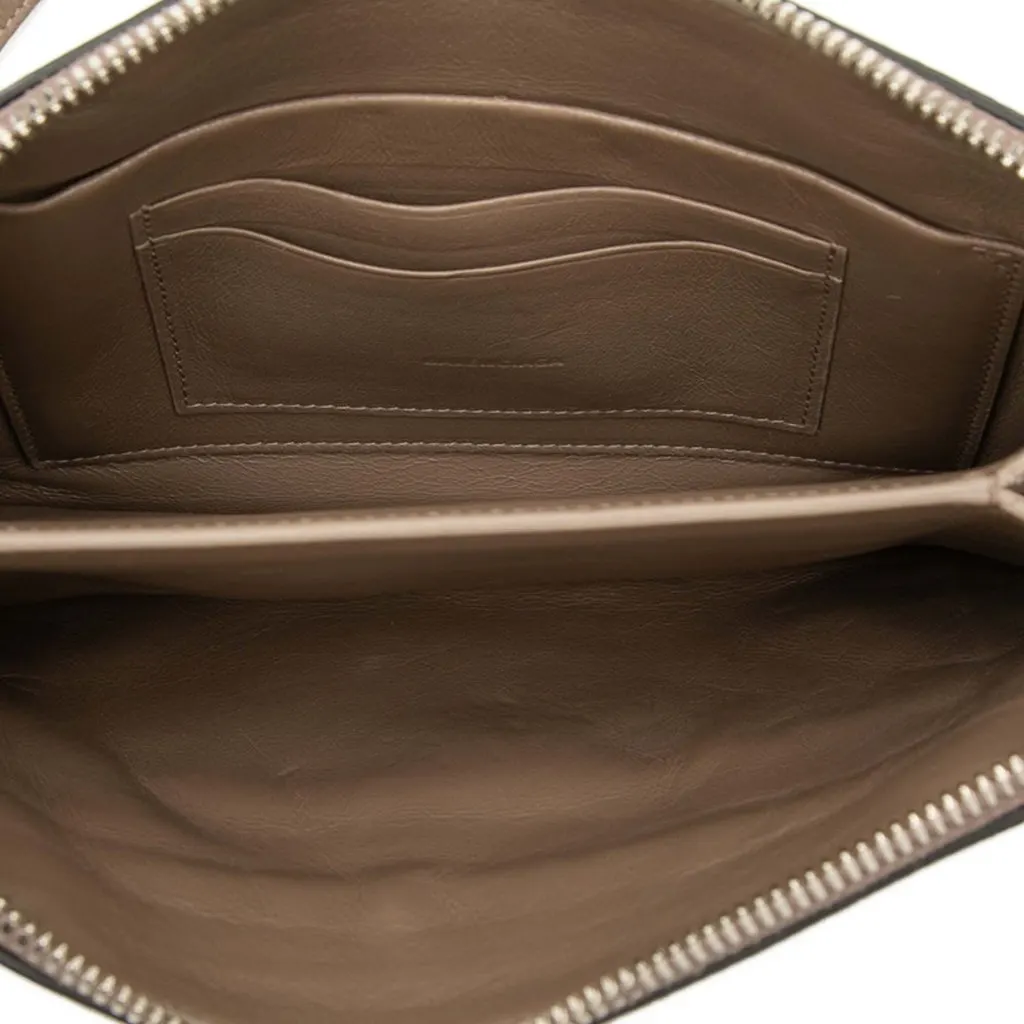 Balenciaga Pebbled Leather Neo Classic City Pouch Crossbody Brown Leather Very good - Model View