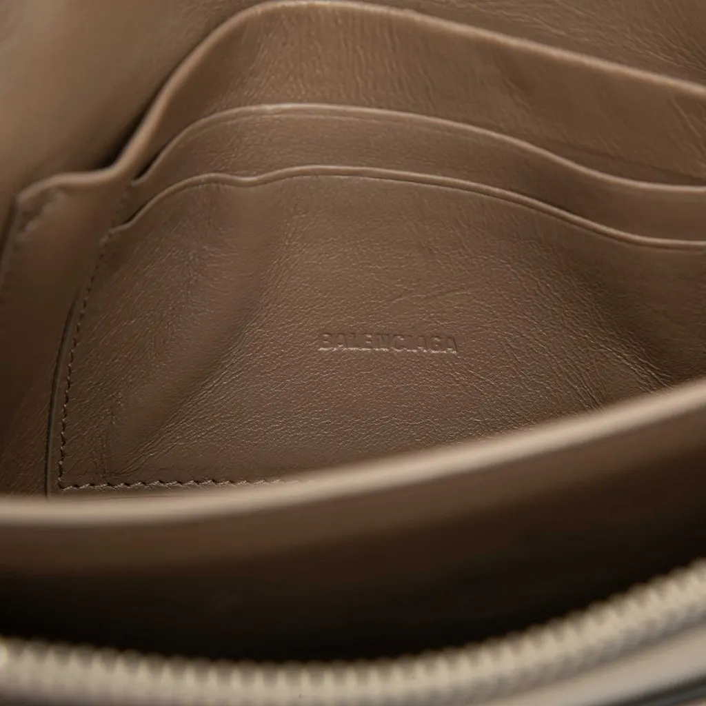 Balenciaga Pebbled Leather Neo Classic City Pouch Crossbody Brown Leather Very good - Box View