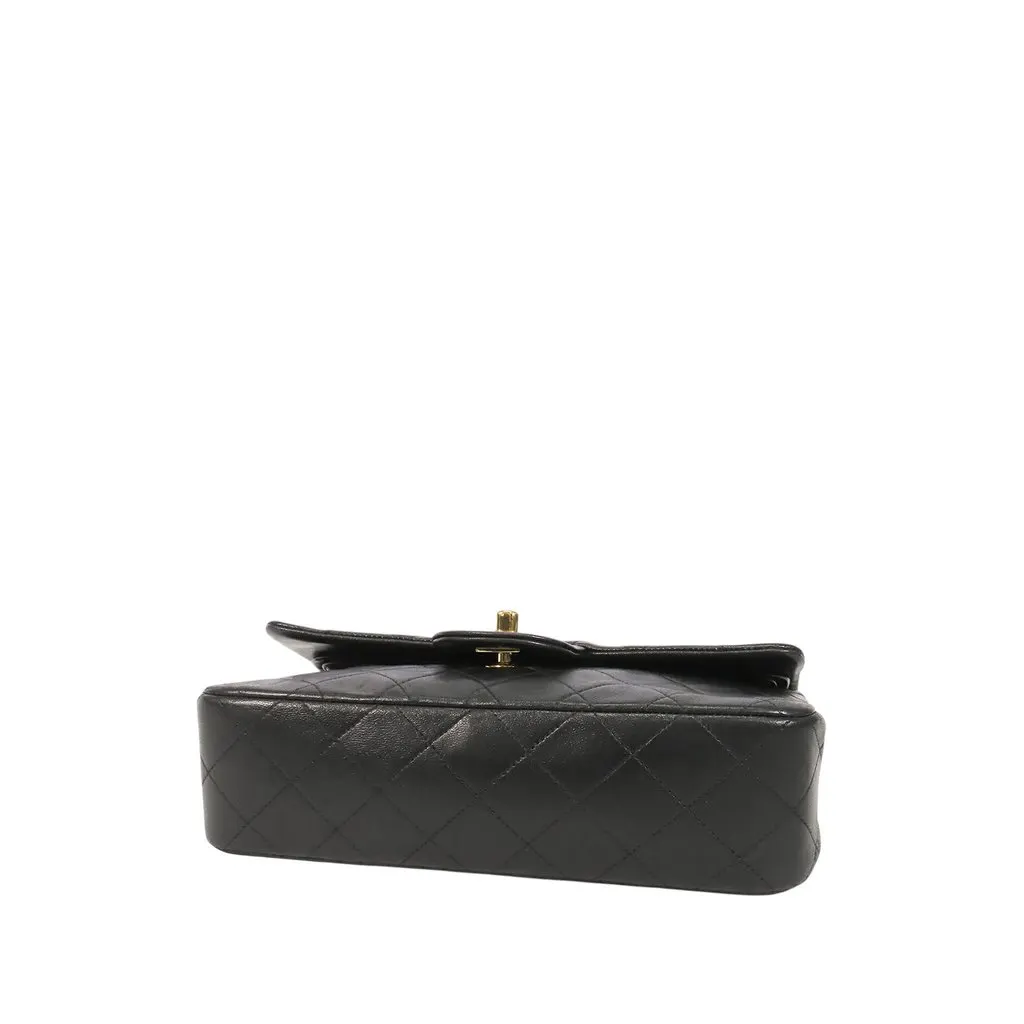 Chanel Small Classic Lambskin Double Flap Black Leather Very good - Inside View