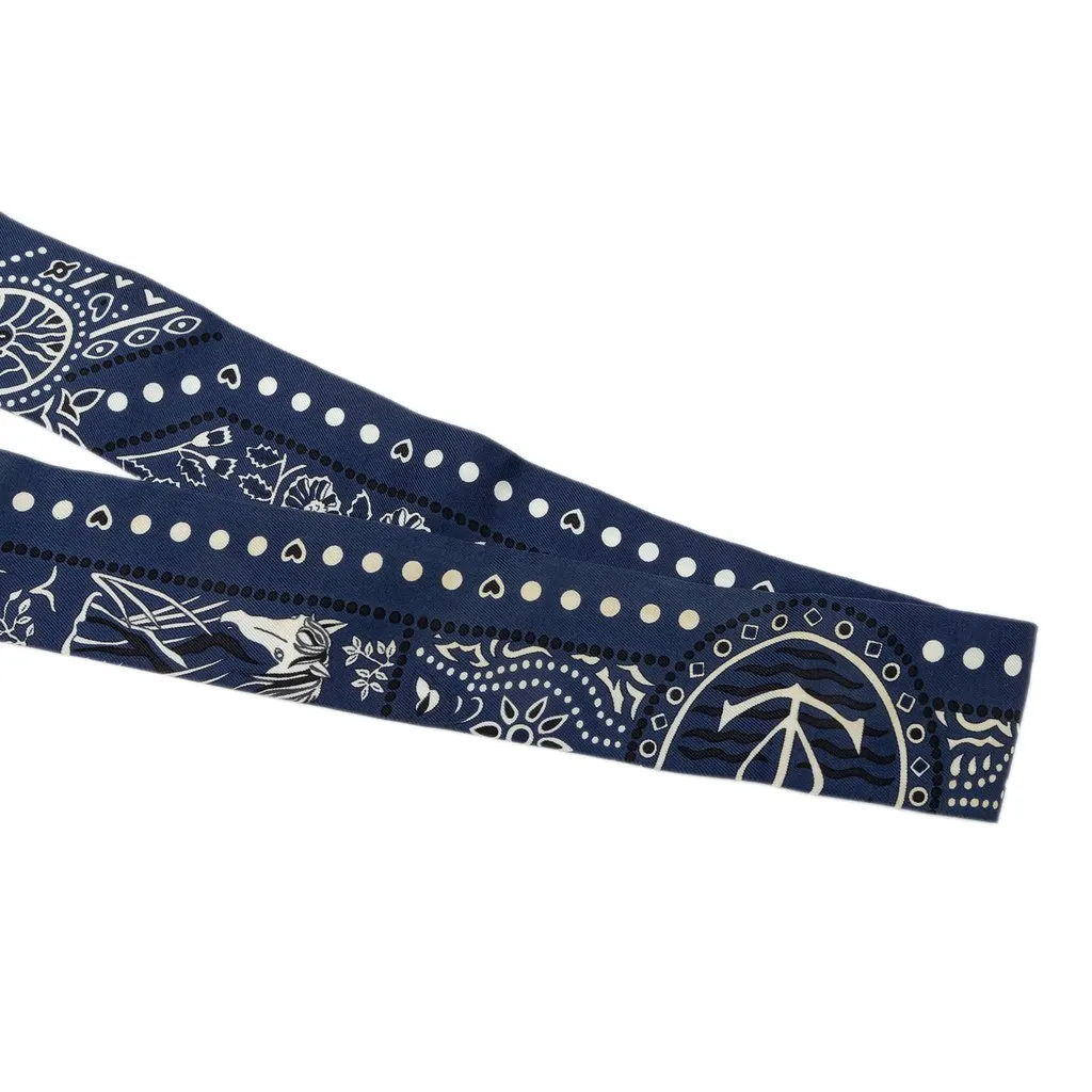 Hermès Entre Ciel Et Mer Bandana Silk Twilly Scarf Blue Silk Very good - Back View