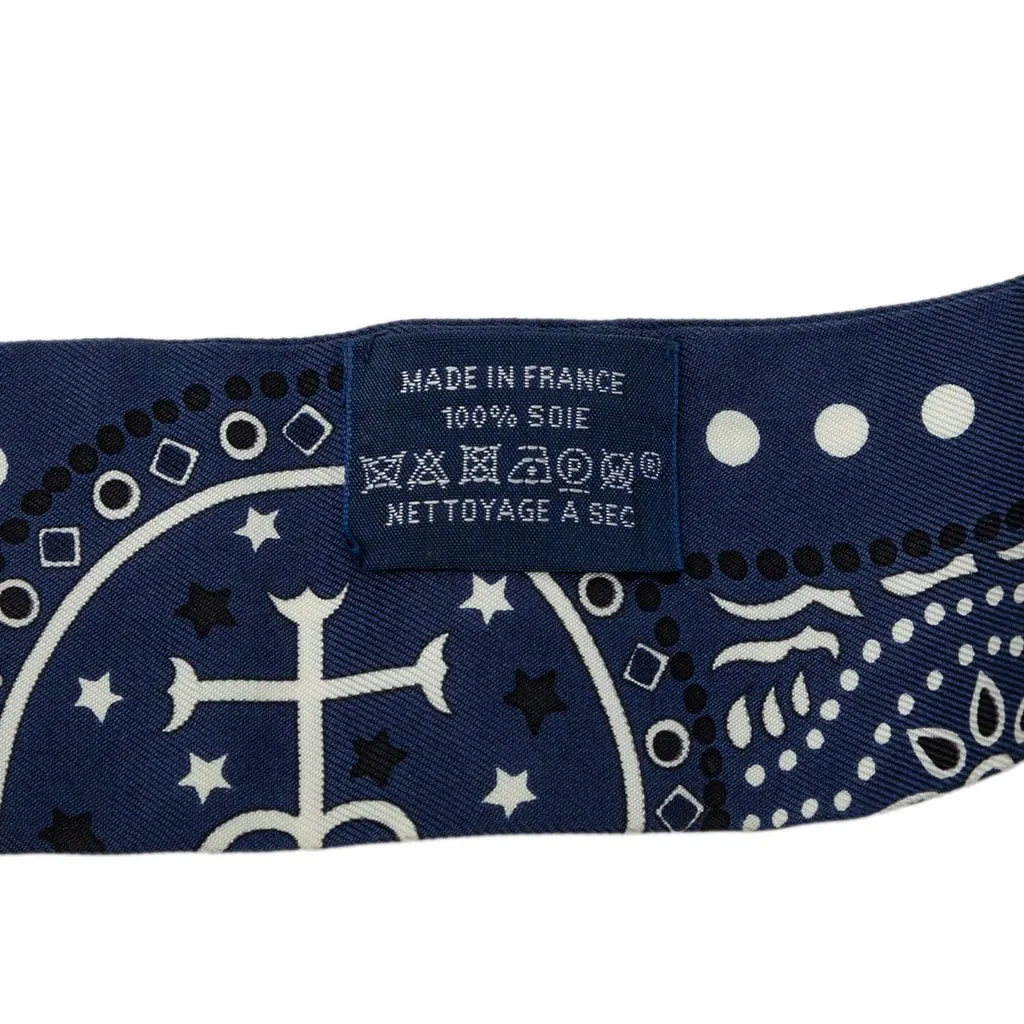 Hermès Entre Ciel Et Mer Bandana Silk Twilly Scarf Blue Silk Very good - Box View