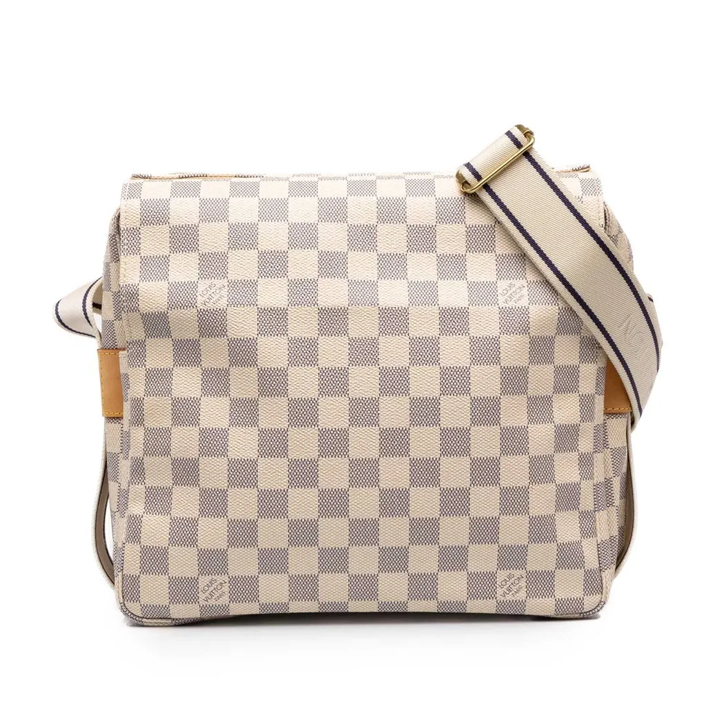 Louis Vuitton Damier Azur Naviglio White Canvas Very good - Front View