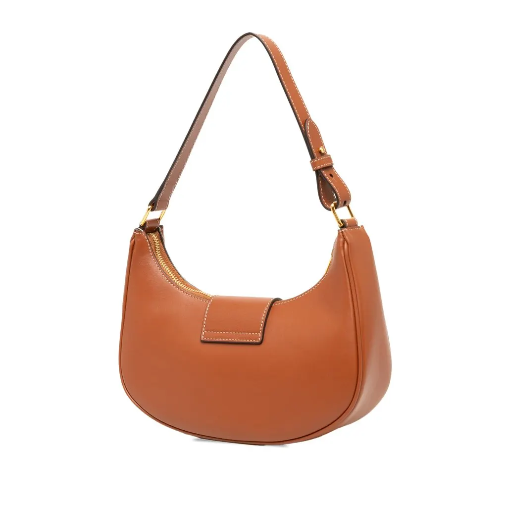 Celine Medium Smooth Calfskin Triomphe Ava Shoulder Bag Brown Leather Very good - Back View
