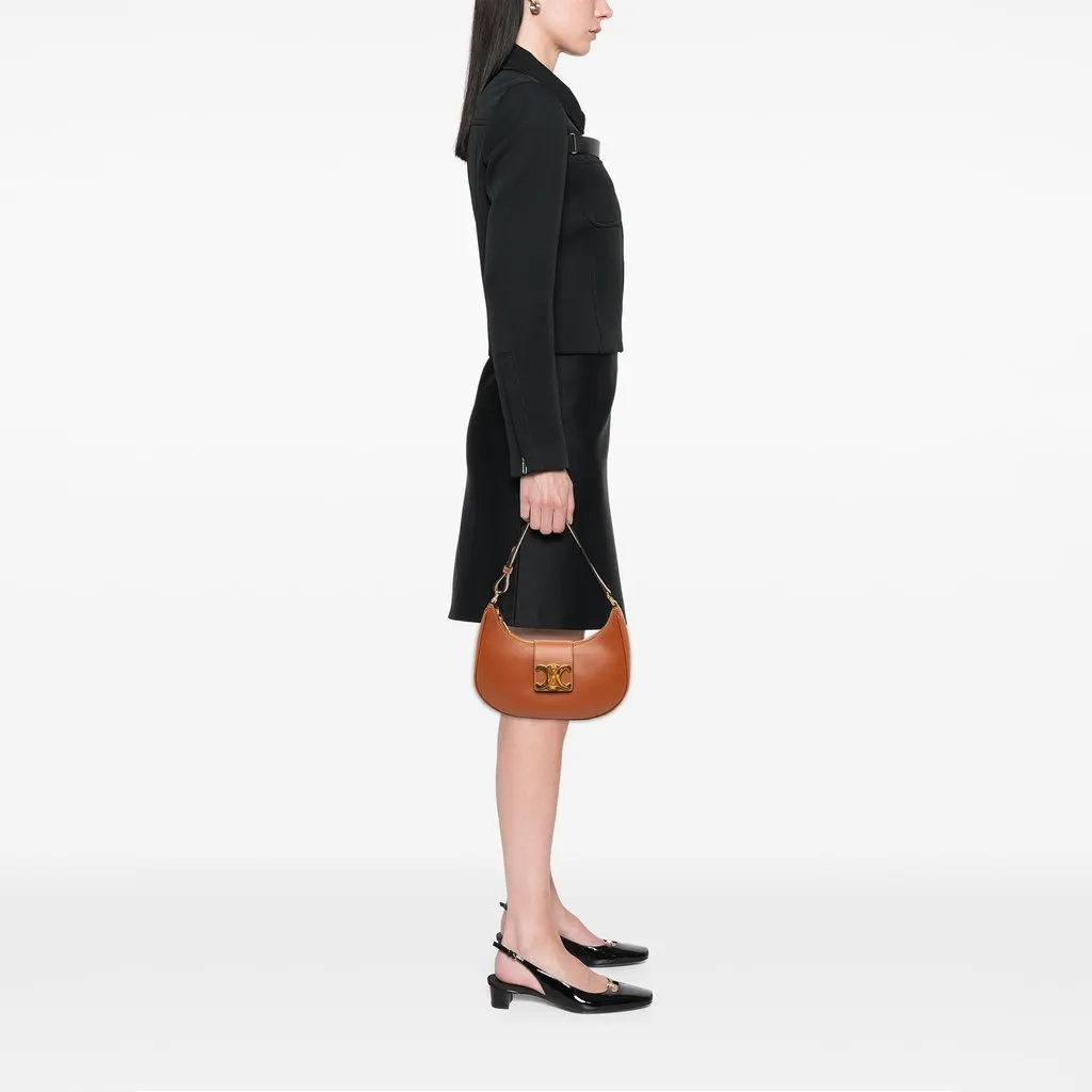 Celine Medium Smooth Calfskin Triomphe Ava Shoulder Bag Brown Leather Very good - Box View