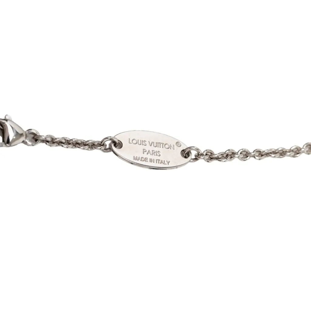 Louis Vuitton Brass Essential V Supple Necklace Silver Metal Very good - Inside View