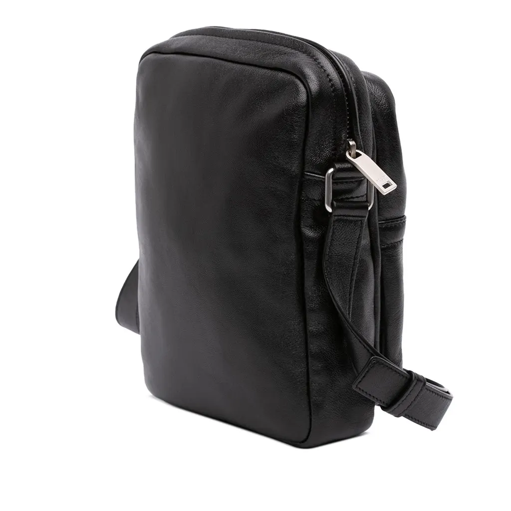Saint Laurent Leather Sid Messenger Bag Black Leather Very good - Back View