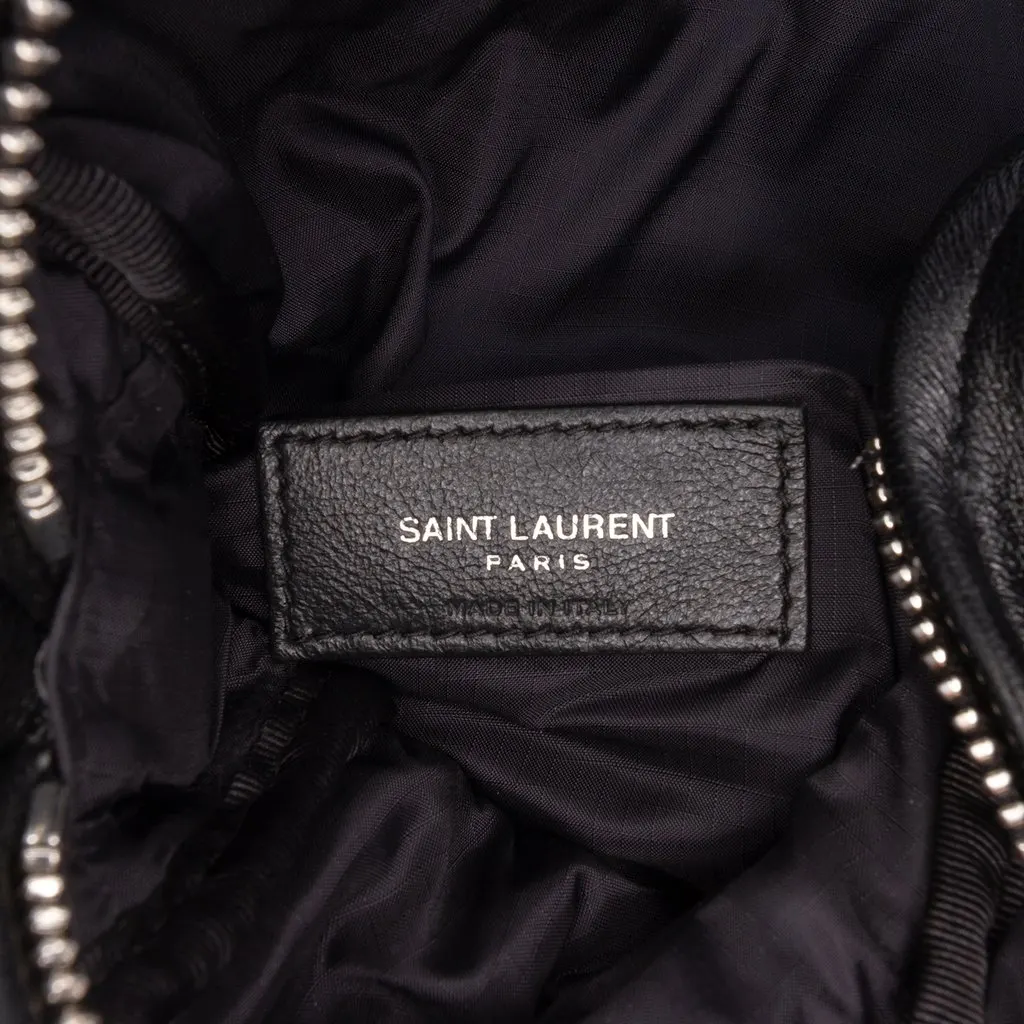 Saint Laurent Leather Sid Messenger Bag Black Leather Very good - Box View