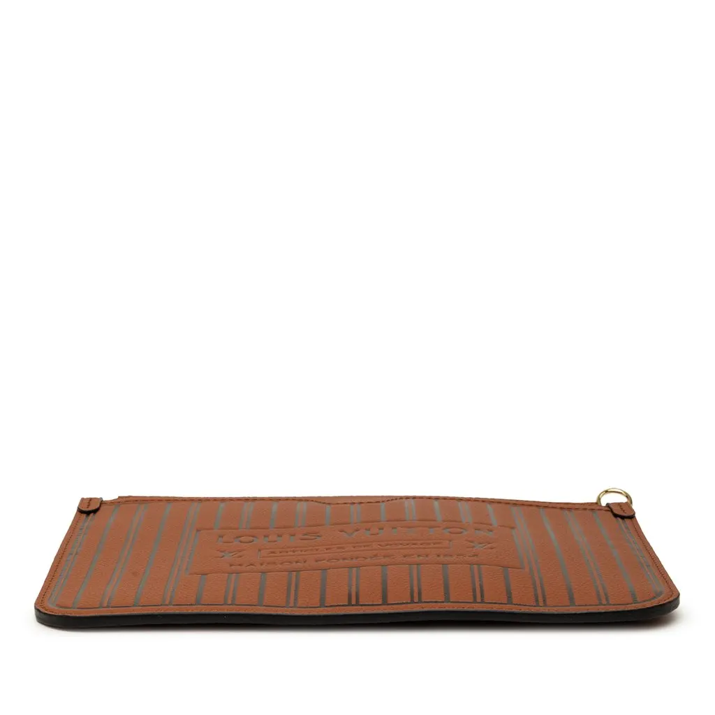 Louis Vuitton Calfskin Neverfull Inside Out MM Pouch Brown Leather Very good - Inside View