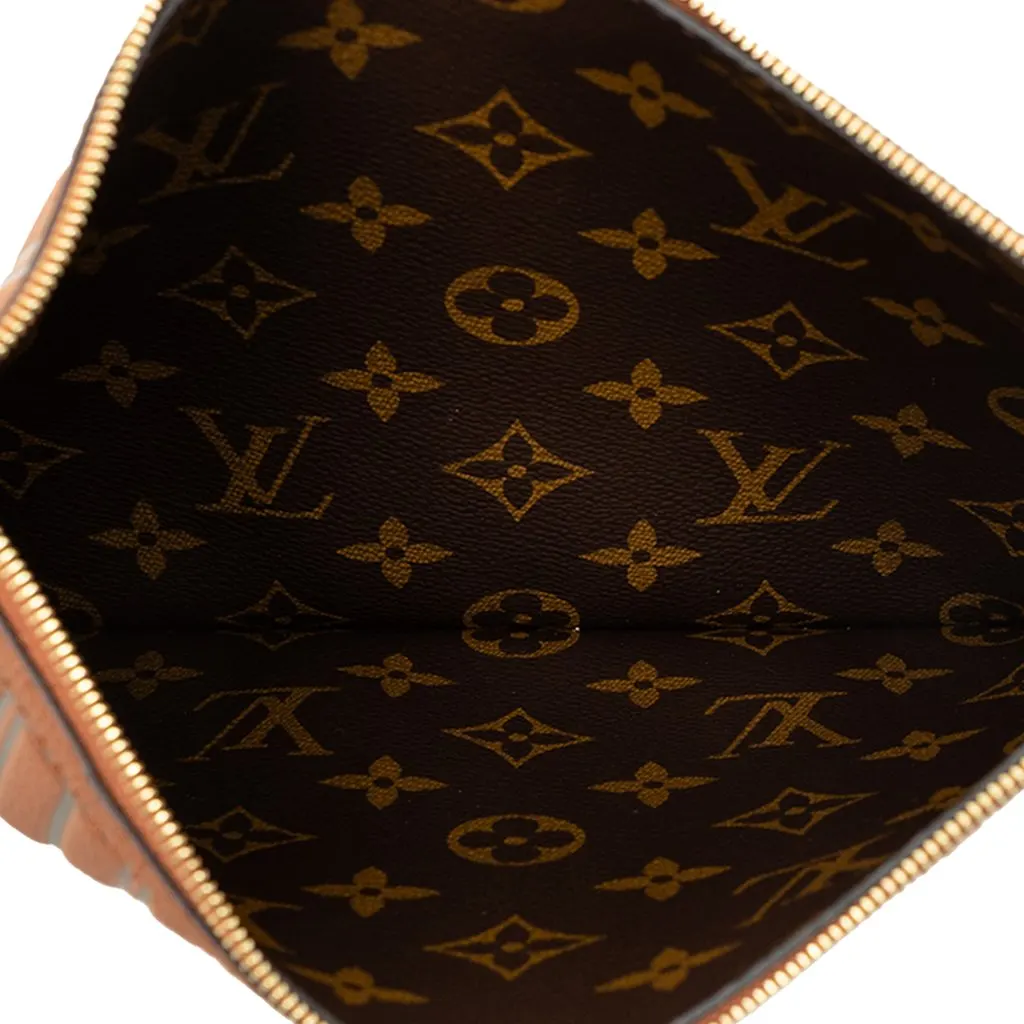 Louis Vuitton Calfskin Neverfull Inside Out MM Pouch Brown Leather Very good - Model View