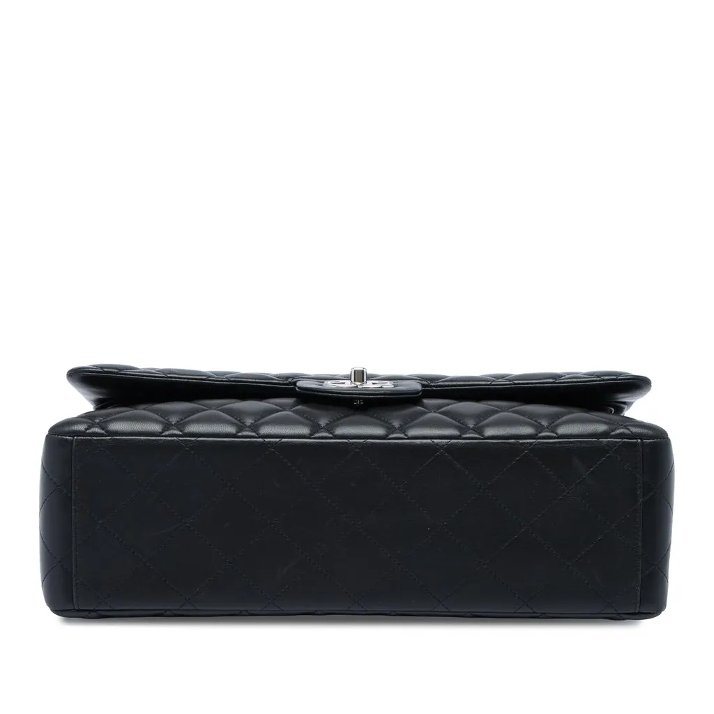 Chanel Jumbo Classic Lambskin Double Flap Black Leather Very good - Inside View