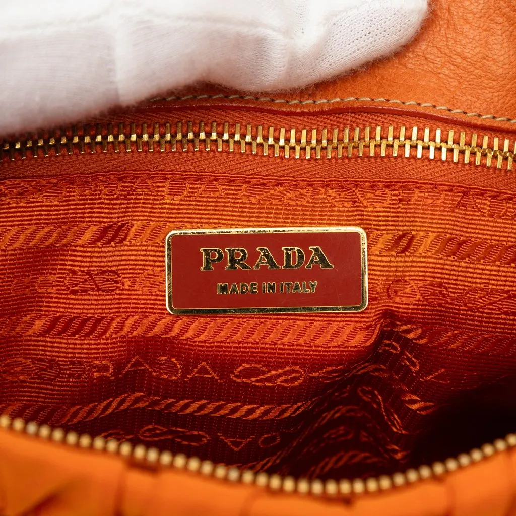 Prada Tessuto Gaufre Satchel Orange Polyamide Very good - Box View