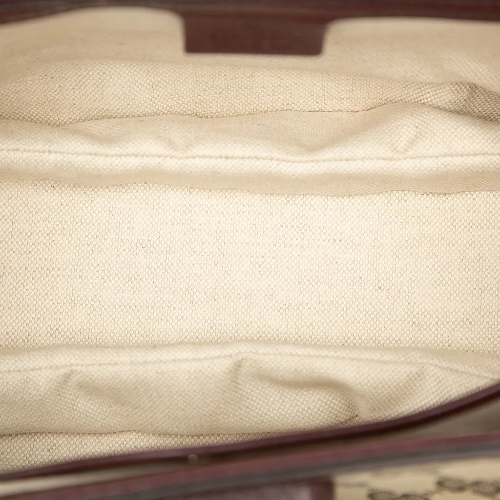 Gucci Medium GG Canvas New Bamboo Top Handle Bag Beige Canvas Very good - Model View