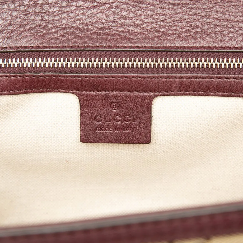 Gucci Medium GG Canvas New Bamboo Top Handle Bag Beige Canvas Very good - Box View