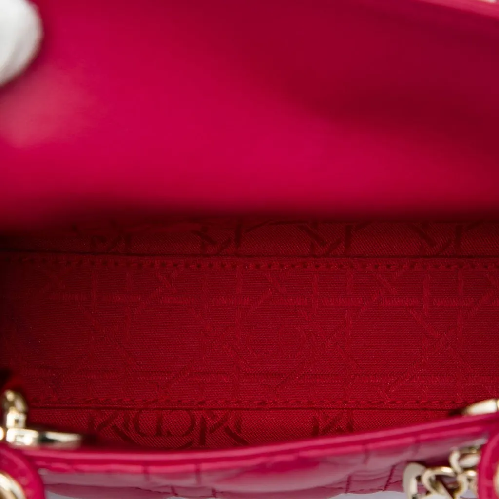 Dior Mini Lambskin Cannage Lady Dior Red Leather Very good - Model View
